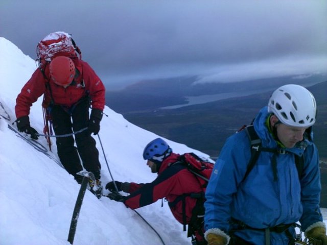 The author preparing to lower a "client"