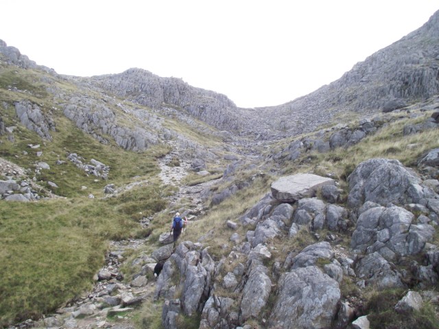 The final section to the pass of Bwlch Tryfan