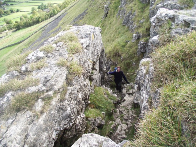 Looking down the cleft