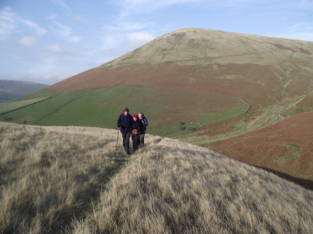 Setting out above Carlin Gill, with Blease Fell behind