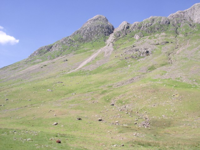 Pike o’ Stickle with the ‘Stone Axe’ gully, seen from the valley bottom