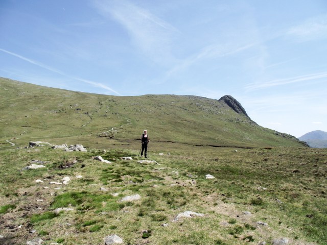 Descending the moor, with Pike o’ Stickle to the right