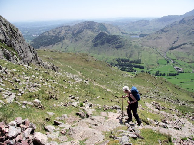 Looking down towards Blea Tarn and Side Pike