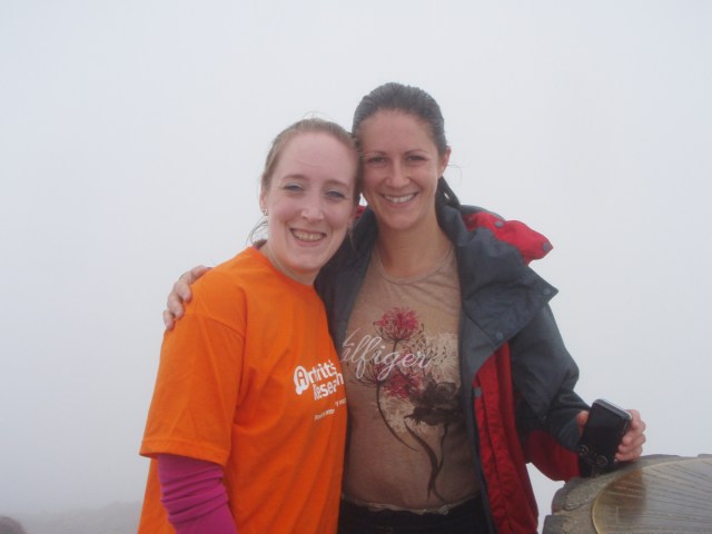 Clare and Sarah at the summit ….
