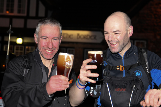 Steve and Gary celebrate the finish of The Spine 2012