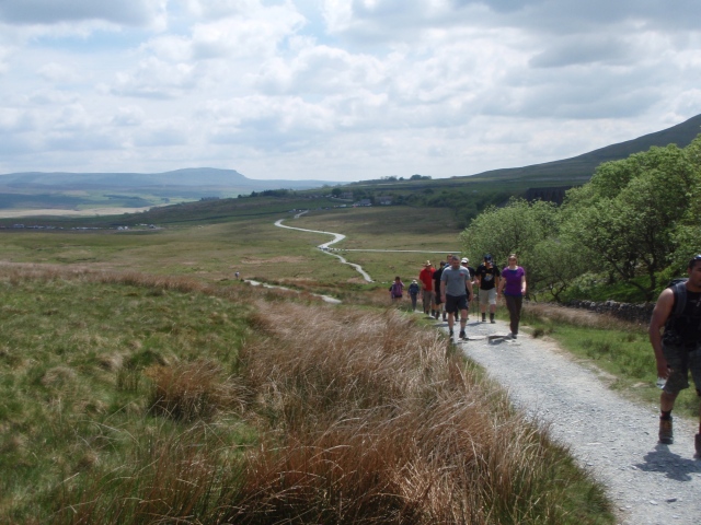 The view behind, with the final peak of Ingleborough on the skyline ….