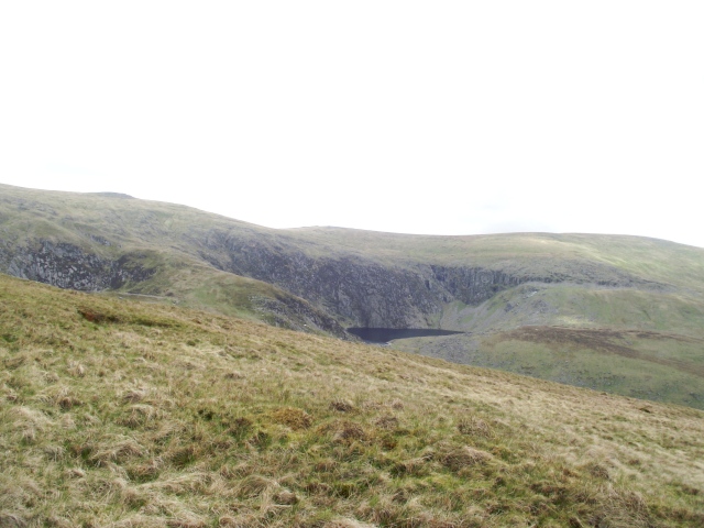 The view looking northwest towards the hills of the Carneddau