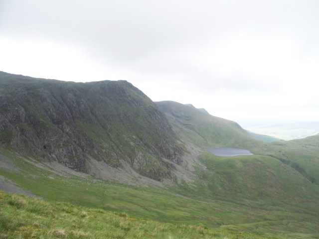 First views of the Aran Ridge, and the small lake of Craiglyn Dyfi