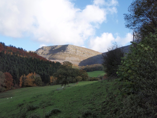 The limestone cliffs of Eglwyseg Mountain