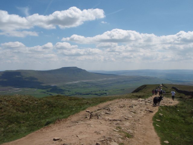 Ingleborough seen from Whernside on the Yorkshire Three Peaks walk
