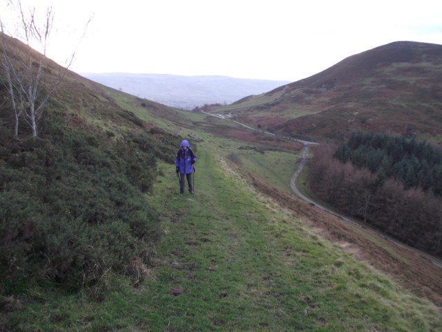 Looking back to the Moel Arthur car park