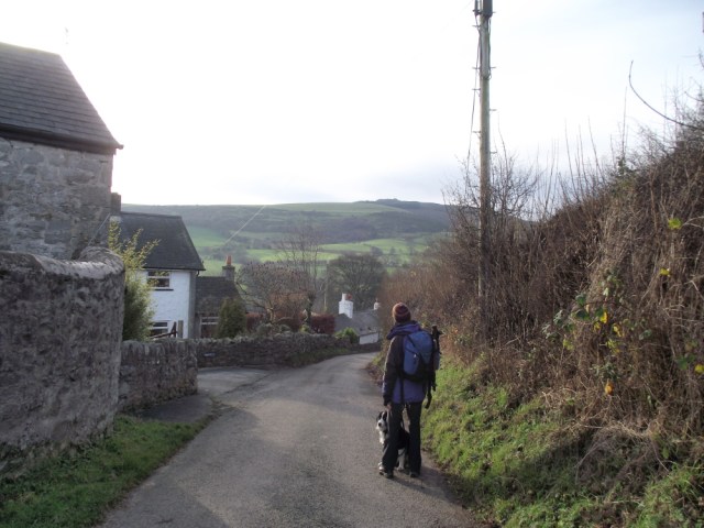 Leaving Cilcain village