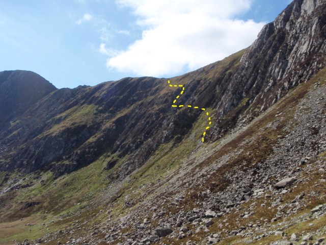 The intended route to Bwlch Eryl Farchog