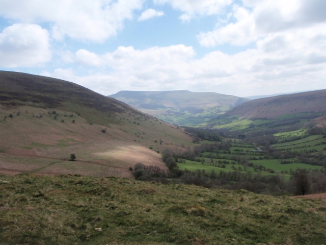 The valley of Cwm Sorgwm with Pen Allt Mawr beyond