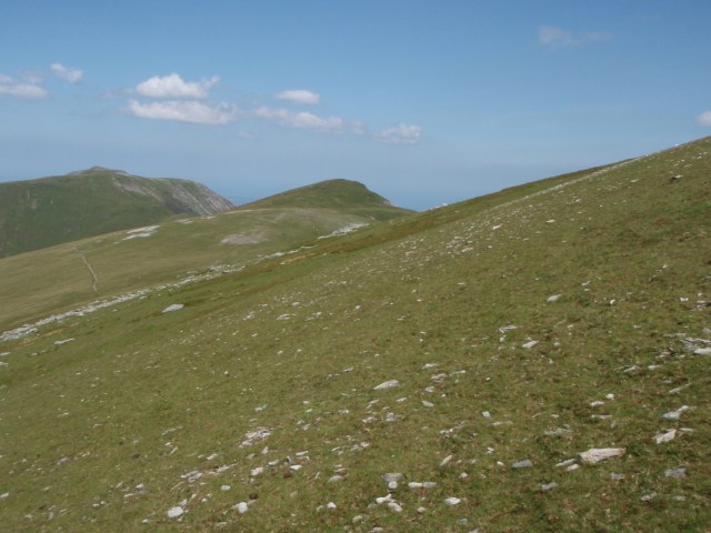 Looking towards the top of the cliff where half of the wreckage ended up
