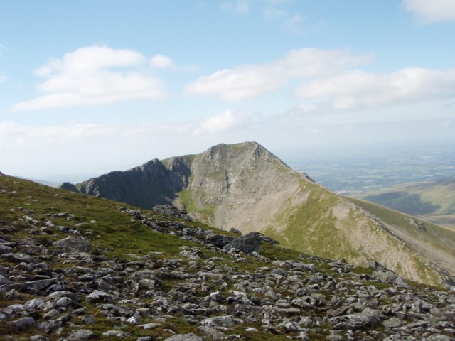 The east face of Yr Elen, seen on the descent from Carnedd Llewelyn ….