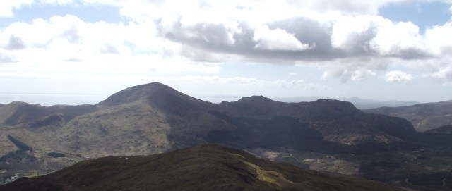 Moel Hebog (left), Moel yr Ogof (centre) and Moel Lefn (right)