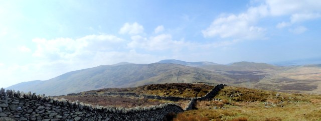 Looking back to the Carneddau plateau