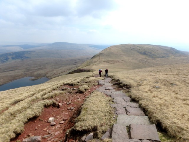 Heading for the summit with Fan Hir behind