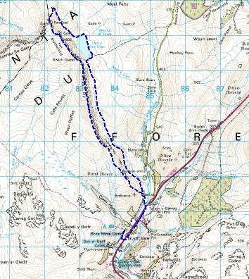 The route, starting from Dan yr Ogof
