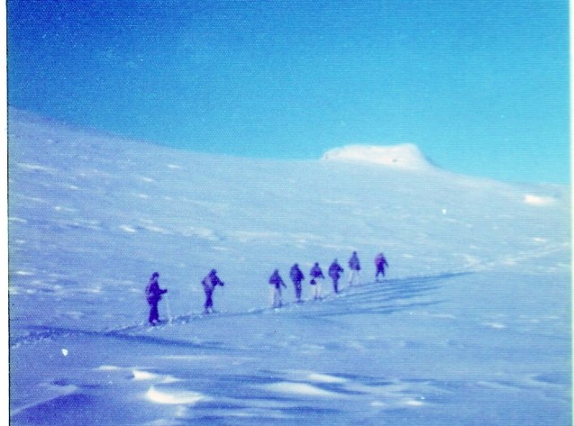 Royal Marines ski patrol at Okstinden, not far from the Swedish Border – 1977