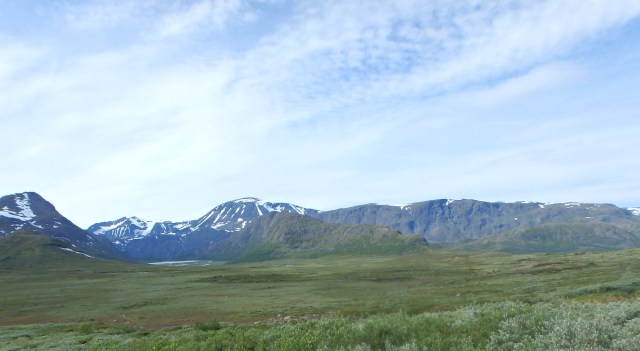 Besshøe (2258 metres) left of centre with the Besseggen Ridge right of centre