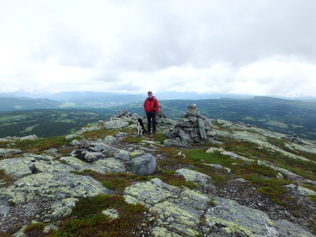 The author and Border Collie ‘Mist’ at the summit
