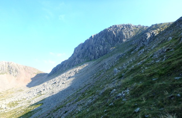 The route back, under the north face of Gable Crags