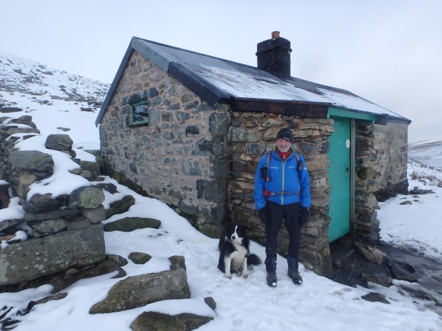 One man and his dog – the author at Dulyn bothy