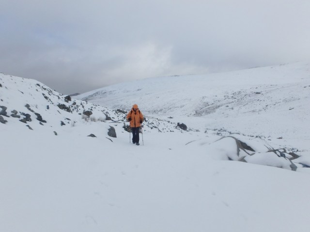 Leaving the bothy and heading for the lake ….