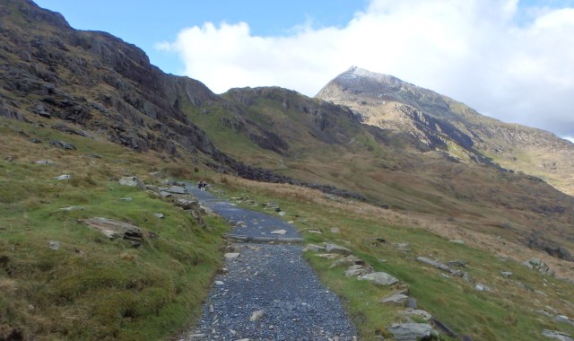Starting out on the PYG Track, with Crib Goch rearing above