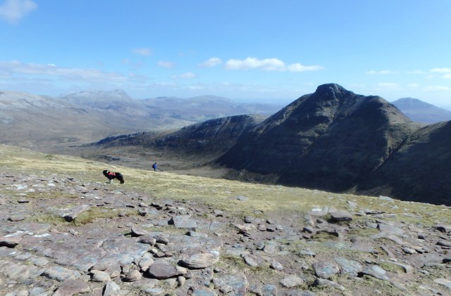 About to start the descent from the col