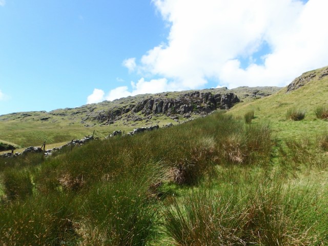 …. and the craggy east side of Rhobell Fawr