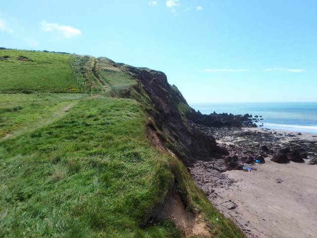 Heading up the steps towards Great Castle Head ….