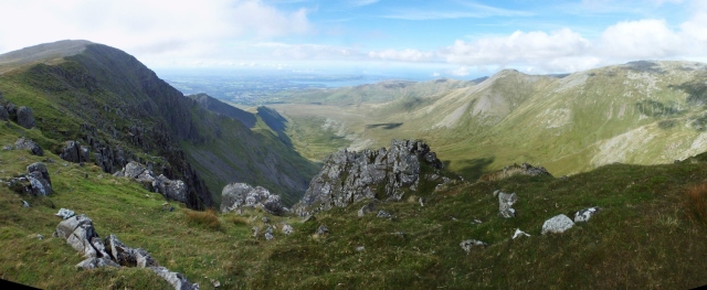 Carnedd Dafydd and the descent route of Mynydd Du (just left of centre, right side in shadow)