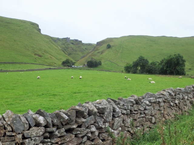 Looking across to Winnats Pass, the route taken by the present road ….