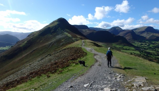 Looking south on the Cat Bells Ridge with the summit looming ahead