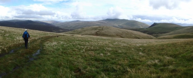 The way back over Sale How (centre) ….