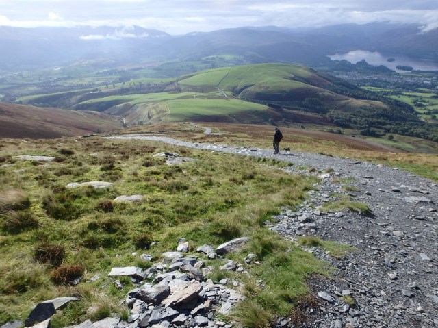 The view back towards Latrigg, with Derwent Water and Keswick to the right