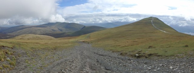Looking back to Little Man (right) and the north side of Blencathra (centre)