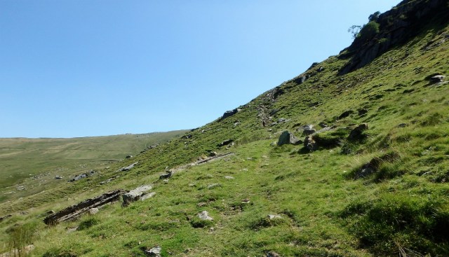 Heading up towards Melynllyn (the path can be made out just right of centre)